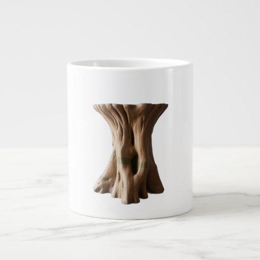 Large Sculptural Root-Wood Stool Jumbo-Tasse (Vorderseite)