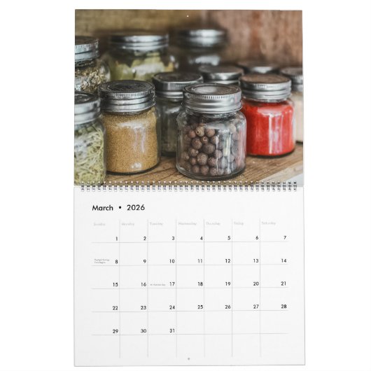 Large Size Herbs & Spices Calendar Kalender (Mär 2026)
