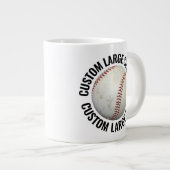 Large Size Personalized Text Baseball Image Custom Jumbo-Tasse (Vorderseite Rechts)