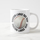 Large Size Personalized Text Baseball Image Custom Jumbo-Tasse (Rechts)