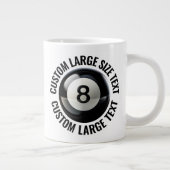 Large Size Personalized Text Pool 8 Ball Custom Jumbo-Tasse (Rechts)