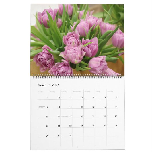 Large Size Tulips Calendar Kalender (Mär 2026)