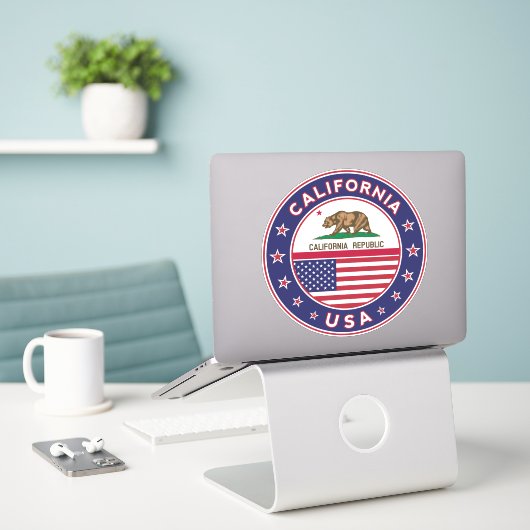 large size vinyl sticker (Laptop auf Schreibtisch)