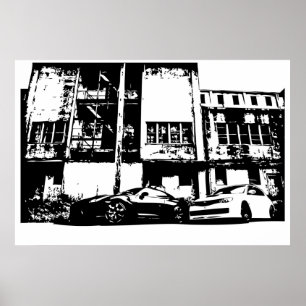 Large sized - Skyline with WRX Impreza Subbie Poster