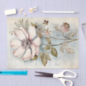 Large Slightly Abstract Pale Pink Long Stem Peony Seidenpapier (Handwerk)