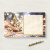 Large Sparkling Christmas Tree Holidays Post-it Klebezettel (Auf Schreibtisch)