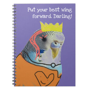 Large spiral crowned parakeet notebook notizblock