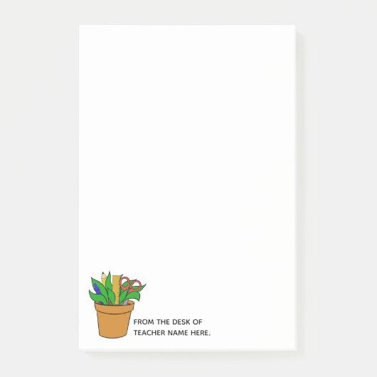 Large Teacher Post-Its with Name Personalization  Post-it Klebezettel (Vorderseite)