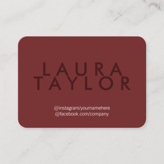 Large Text Deep Red Gray Visitenkarte (Vorderseite)