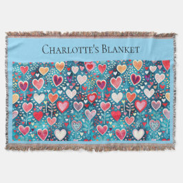 Large Throw - Heart design Decke