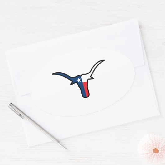 LARGE TX LONGHORN OVALER AUFKLEBER (Umschlag)