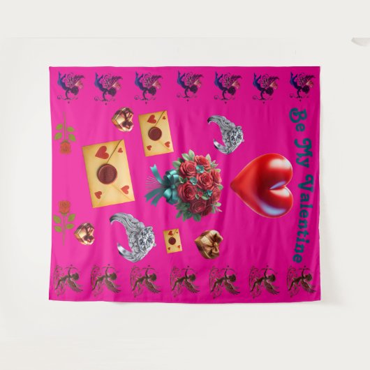 Large Valentine Tapestry Wandteppich (Vorderseite (Horizontal))