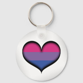 Large Vector Heart in Bisexual Pride Flag Colors Schlüsselanhänger