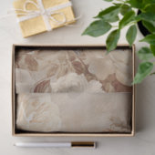 Large Vintage Inspired Elegant White Roses & Owl Seidenpapier (Geschenk)