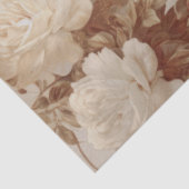 Large Vintage Inspired Elegant White Roses & Owl Seidenpapier (Ausschnitt)