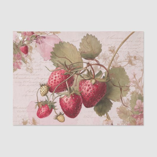 Large Watercolor Strawberries Seidenpapier (Vorderseite)