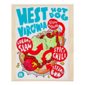 Large West Virginia Hot Dog Poster von Hawk Krall (Vorderseite)