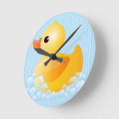 Large Yellow Duck Runde Wanduhr (Winkel)