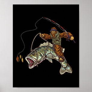 Largemouth B Angeln Bigfoot Angler  Poster