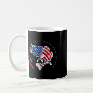Largemouth B Fisch Usa Amerikanische Flagge Fische Kaffeetasse