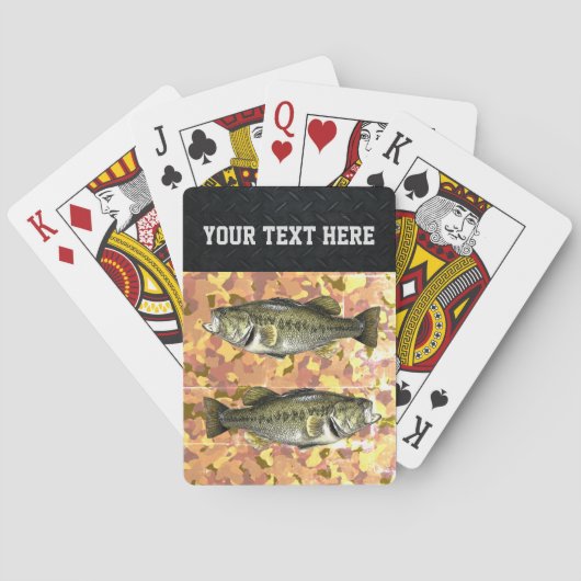 Largemouth Bass Coole Camouflage Fischen Custom Spielkarten (Rückseite)
