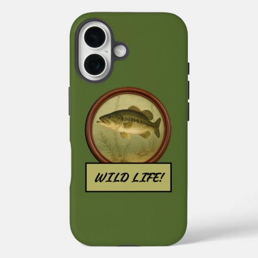 Largemouth Bass Dark Olive Green iPhone Case (Rückseite)