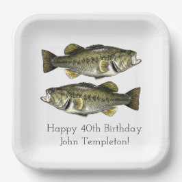 Largemouth Bass Fischen Geburtstagsparty Napkins Pappteller