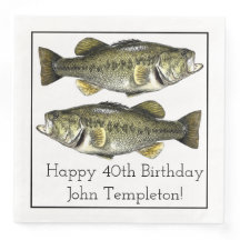 Largemouth Bass Fischen Geburtstagsparty Napkins