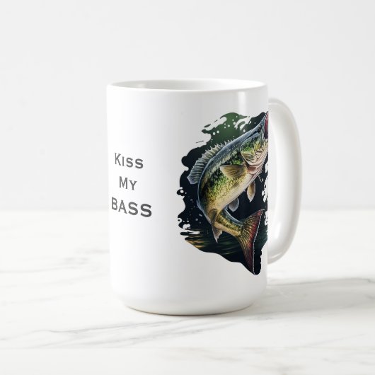 Largemouth Bass Fischen Tasse (VorderseiteRechts)