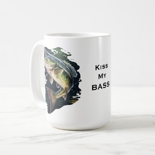 Largemouth Bass Fischen Tasse (Vorderseite Links)
