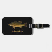 Largemouth Bass Fish and Name Phone Double-Sided Gepäckanhänger (Vorderseite horizontal)
