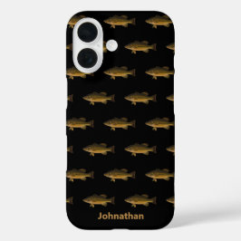 Largemouth Bass Fish Pattern and Name iPhone 16 Hülle
