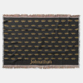 Largemouth Bass Fish Pattern Black Decke (Vorderseite)