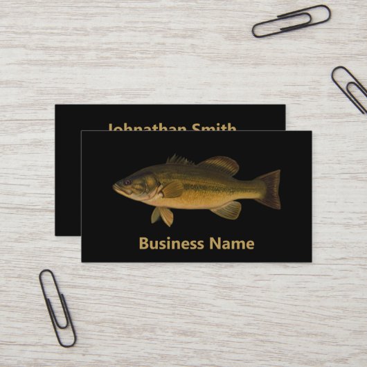 Largemouth Bass Fish Template Visitenkarte (Vorderseite/Rückseite Beispiel)