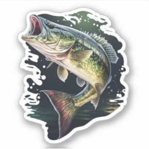 Largemouth Bass Fishing Aufkleber