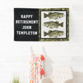 Largemouth Bass Fishing Cool Men's Retirement Camo Banner (Insitu)