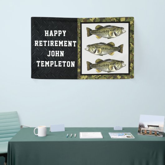 Largemouth Bass Fishing Cool Men's Retirement Camo Banner (Messeveranstaltung)