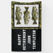 Largemouth Bass Fishing Cool Men's Retirement Camo Banner (Vertikal)