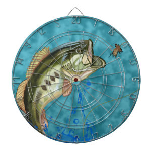 Largemouth Bass Fishing Dart Board Dartscheibe