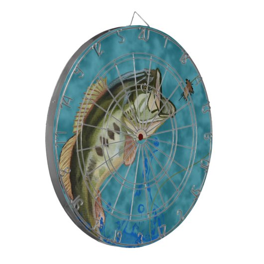 Largemouth Bass Fishing Dart Board Dartscheibe (Vorderseite Links)