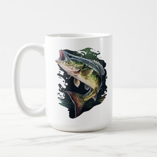 Largemouth Bass Fishing Kaffeetasse (Links)