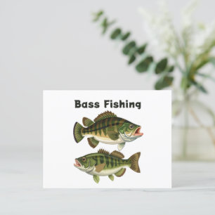 Largemouth Bass Fishing-Logo Postkarte