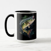 Largemouth Bass Fishing Monogram Tasse (Links)