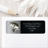 Largemouth Bass Fishing Return Address Labels (Insitu)