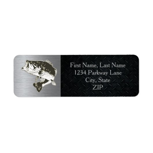 Largemouth Bass Fishing Return Address Labels (Vorne)