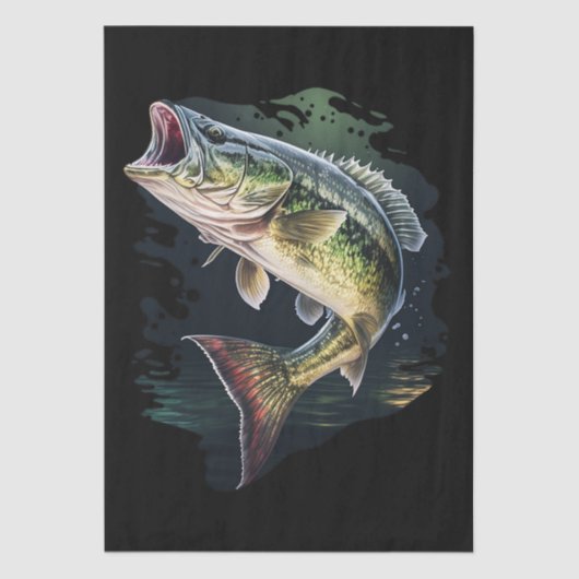 Largemouth Bass Fishing Seidenpapier (Vorderseite)