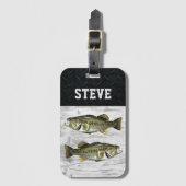 Largemouth Bass Fishing Trip Cool Name Angler Gepäckanhänger (Vorderseite Vertikal)