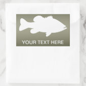 Largemouth Bass Fishing-Vorlage Rechteckiger Aufkleber (Tasche)