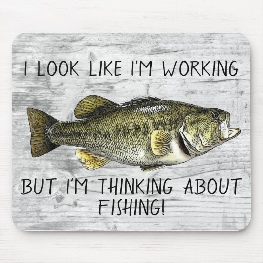 Largemouth Bass Fishing Work Funny Angler Cool Mousepad (Vorne)
