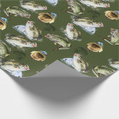 Largemouth Bass Fishing Wrapping Paper Geschenkpapier (Ecke)
